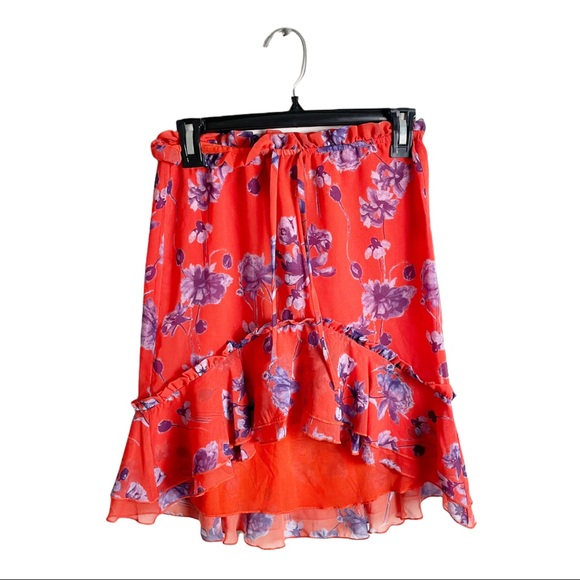 House of Harlow x Revolve Ariani Skirt Crimson Floral Size XS - Picture 2 of 8